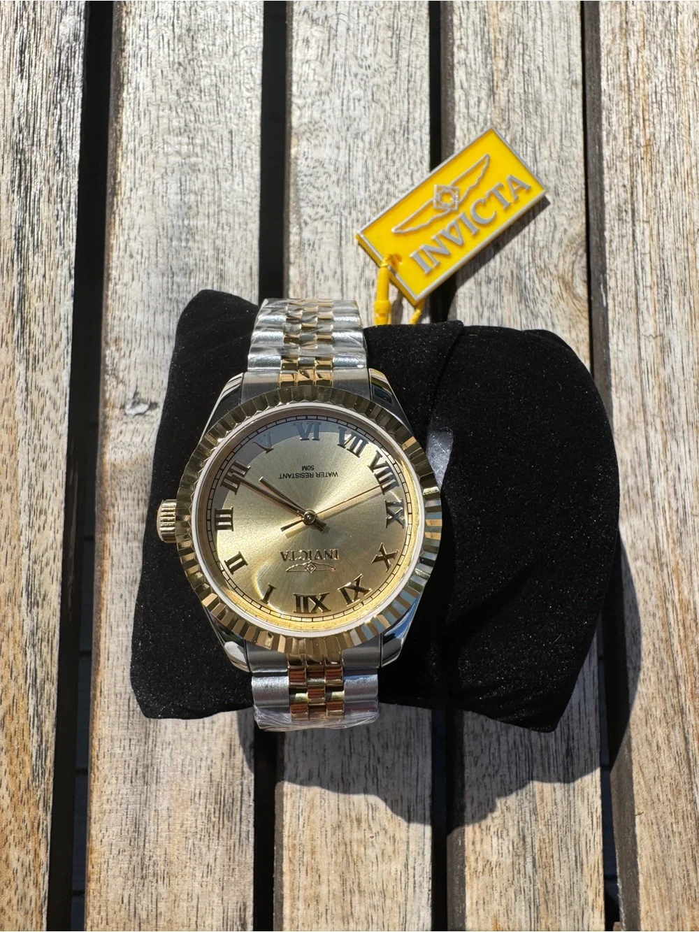 Invicta women’s Two-Tone Gold Dial Bracelet Watch